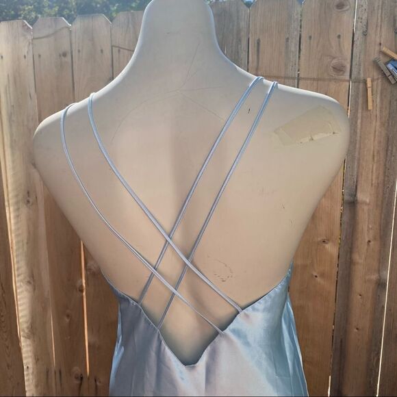 Vintage Juliana Bernardoni soft blue long slip dress size medium - Picture 4 of 11